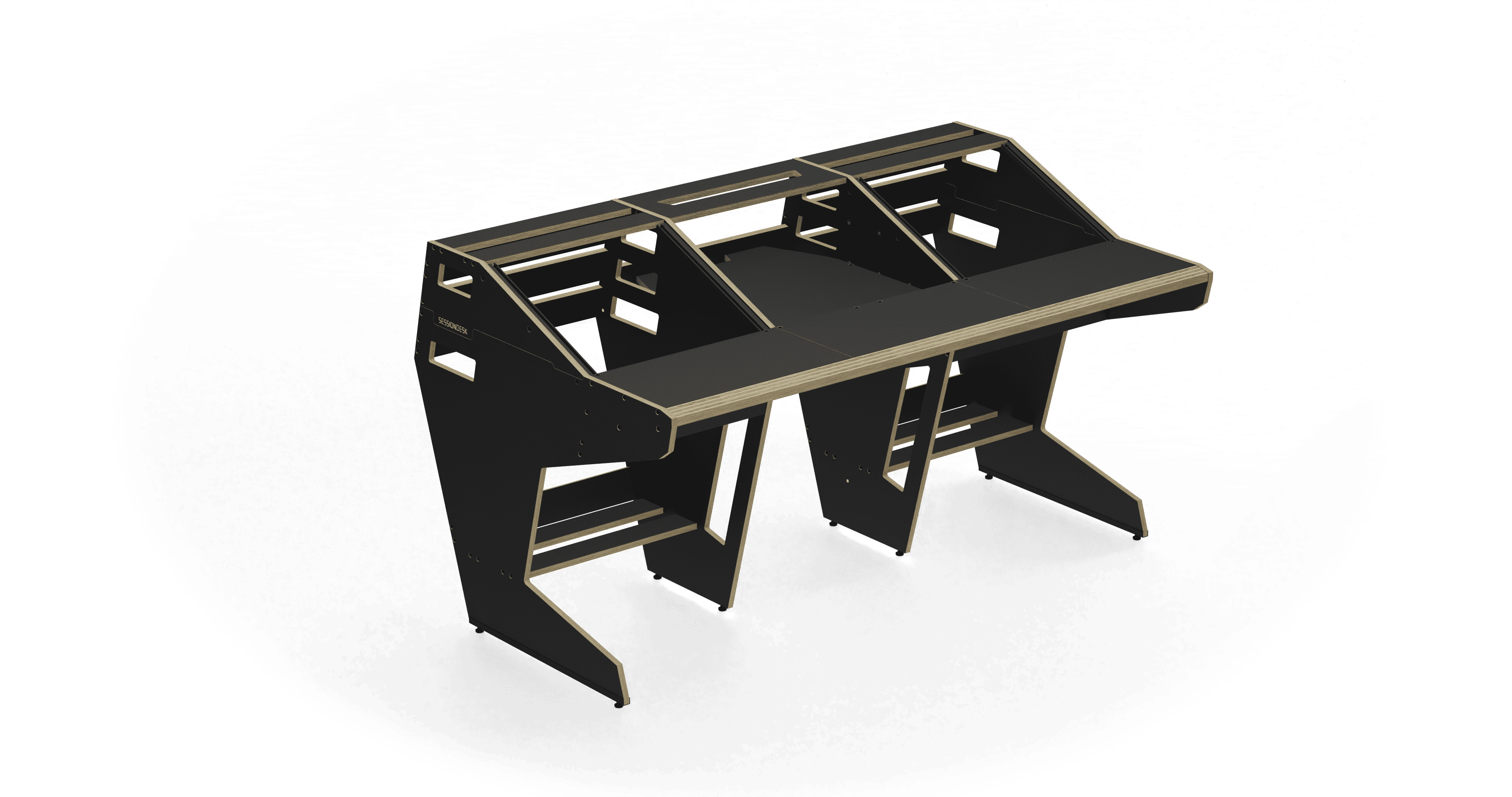 Sessiondesk OKTAV 2.0 - Pro studio desk with 18U racks (2x8RU) and Sessiondesk OKTAV 2.0 - Pro studio desk with 18U racks (2x8RU) and