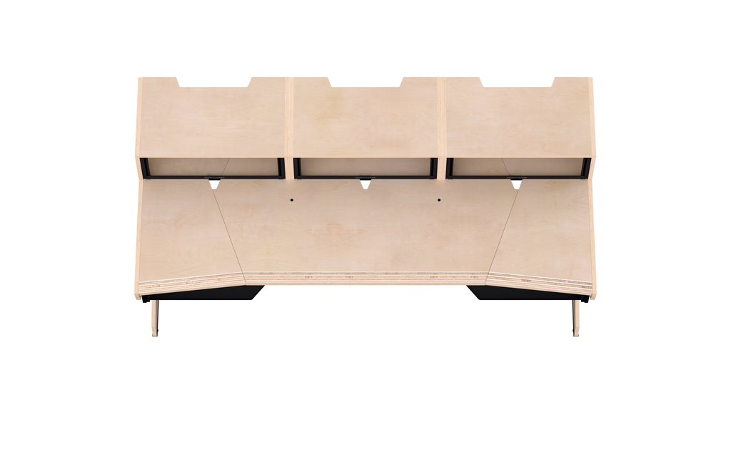 Finish: 100% birch — HOME big 2.0 + 3x RACKS + KEY, top view