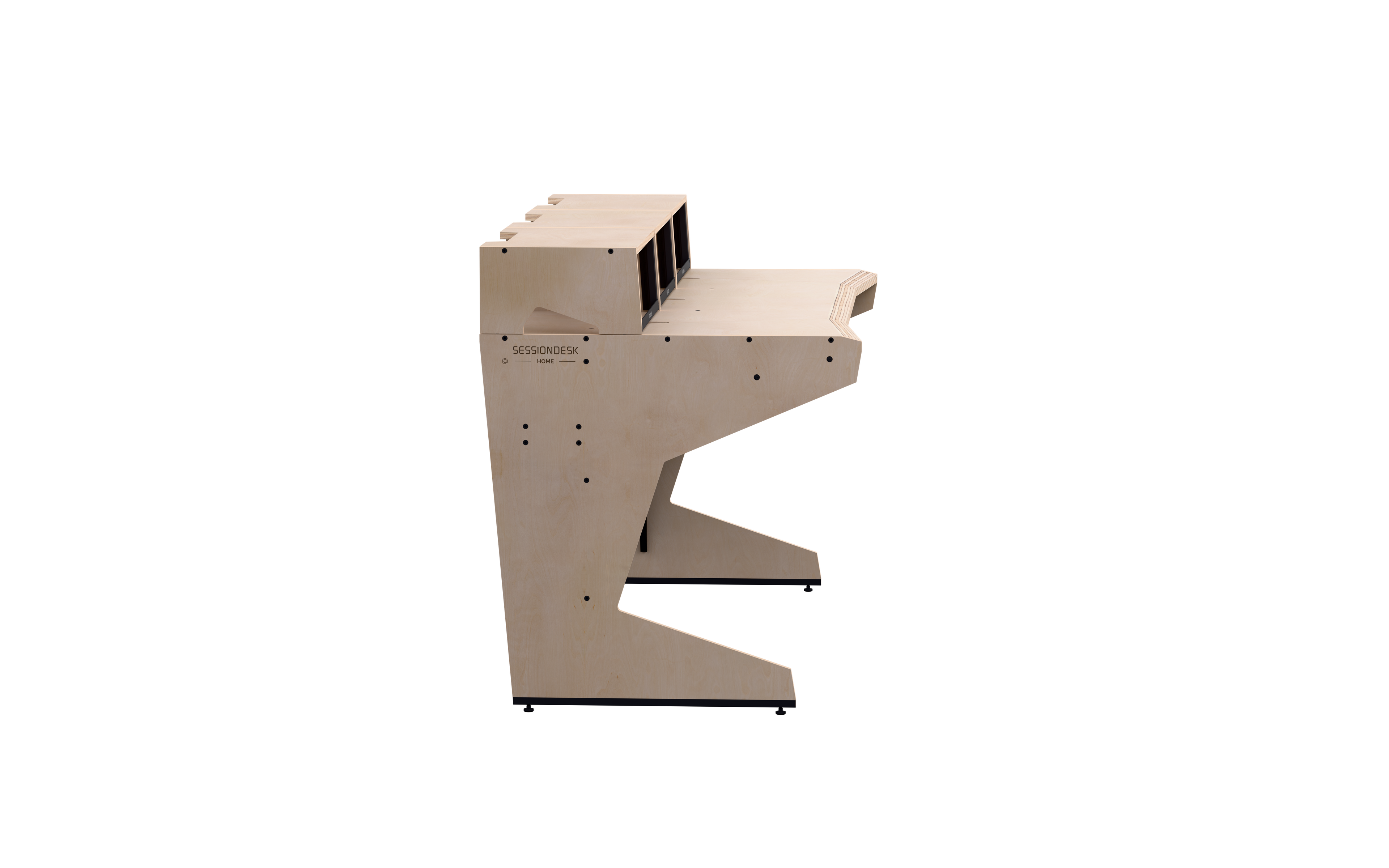 Finish: 100% birch — HOME big 2.0 + 3x RACKS, side view