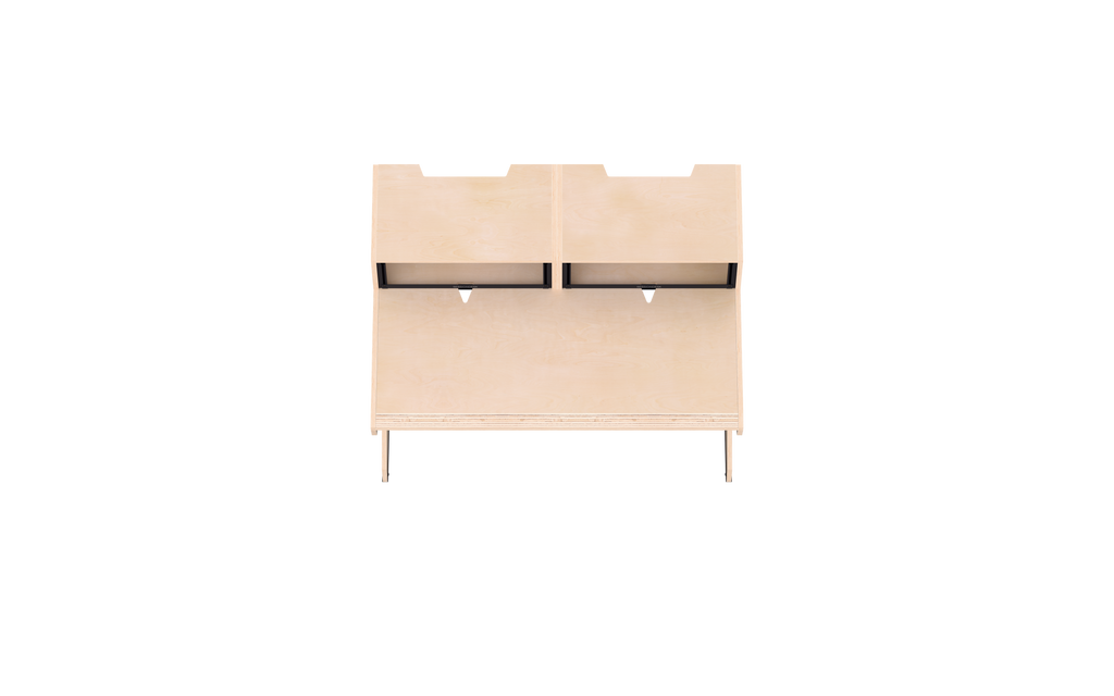 Finish: 100% birch — HOME small 2.0 + RACKS, top view