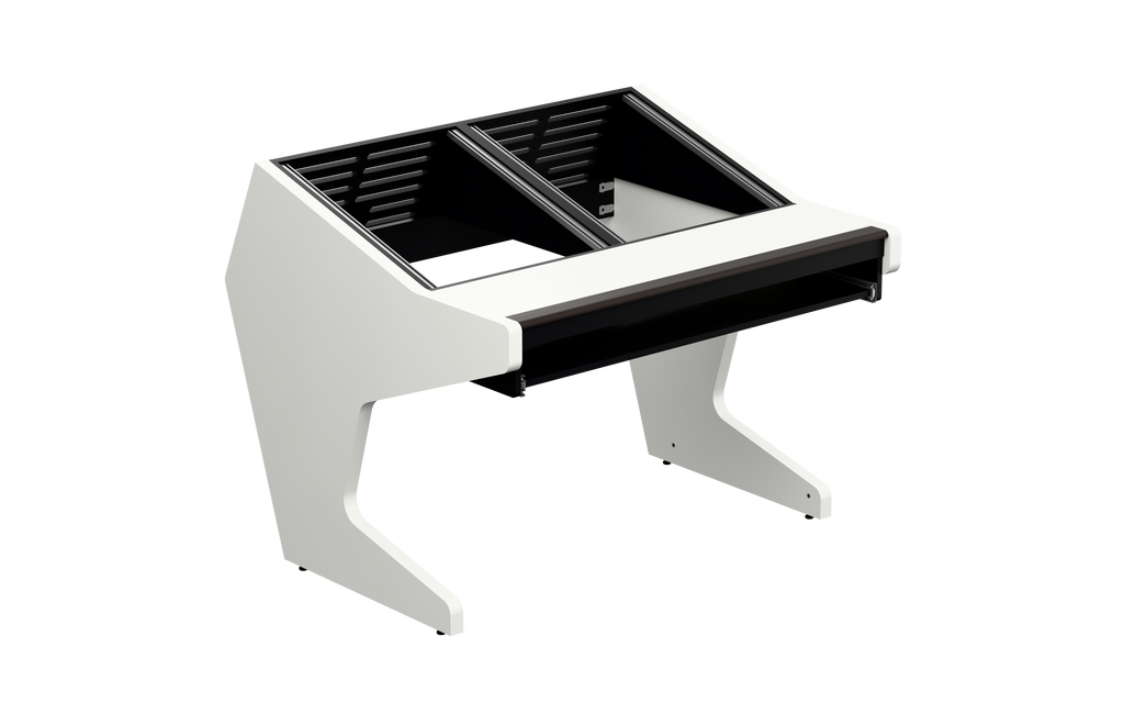 Sessiondesk DUO [2x12] + KEY in gloss white — three-quarter view