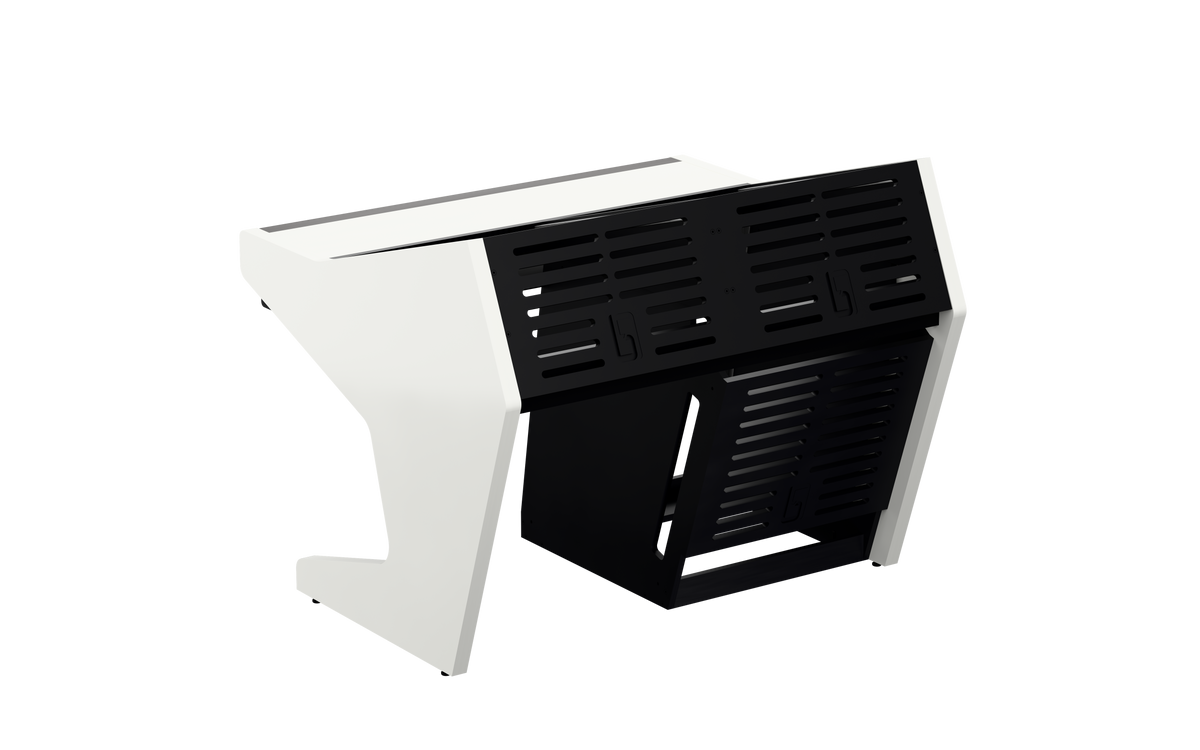 Sessiondesk DUO [2x12 + 1x12] + KEY in gloss white — back view