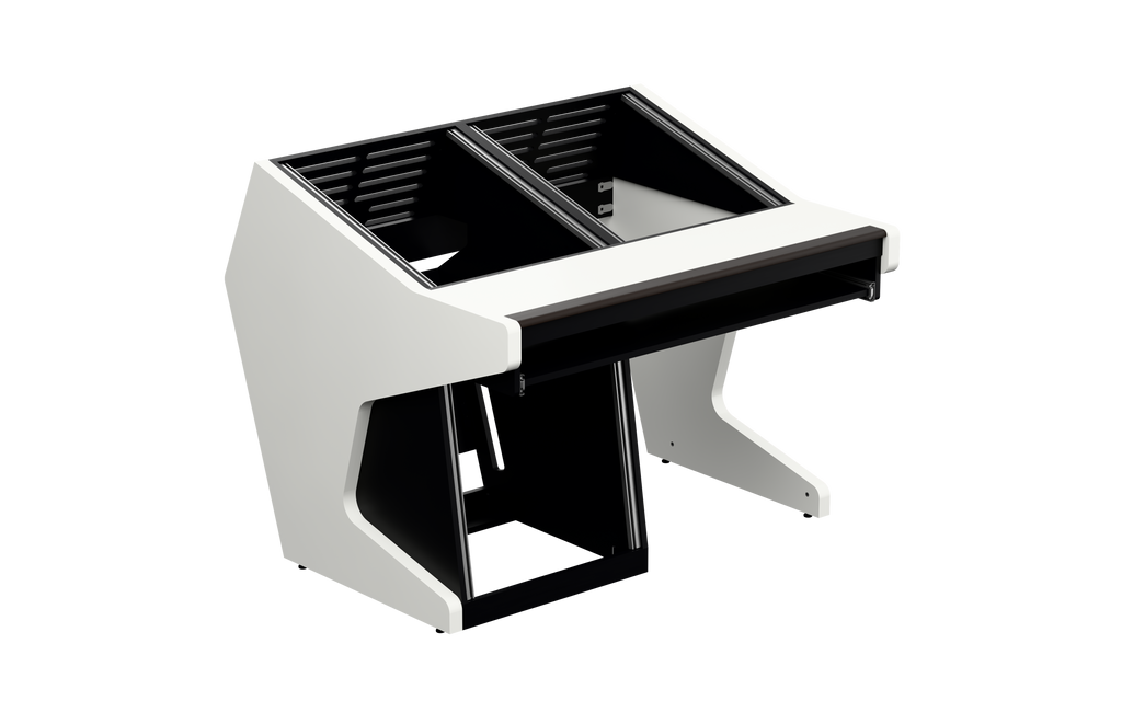 Sessiondesk DUO [2x12 + 1x12] + KEY in gloss white — three-quarter view
