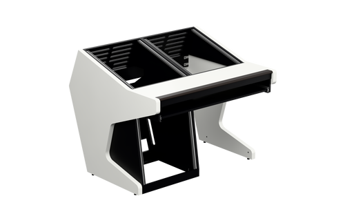 Sessiondesk DUO [2x12 + 1x12] + KEY in gloss white — three-quarter view