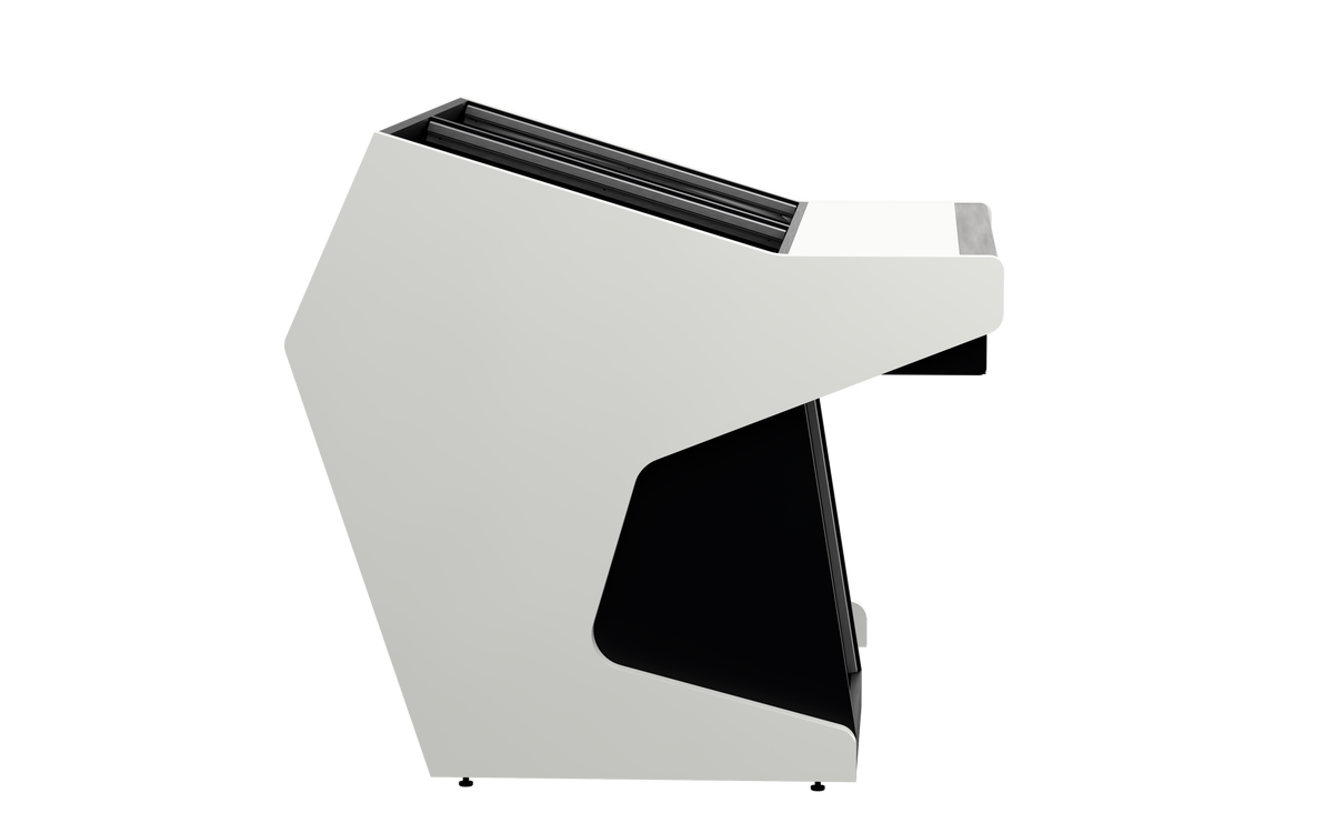 Sessiondesk DUO [2x12 + 1x12] + KEY in gloss white — side view