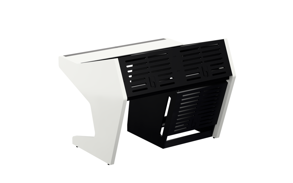 Sessiondesk DUO [2x12 + 1x12] in gloss white — back view
