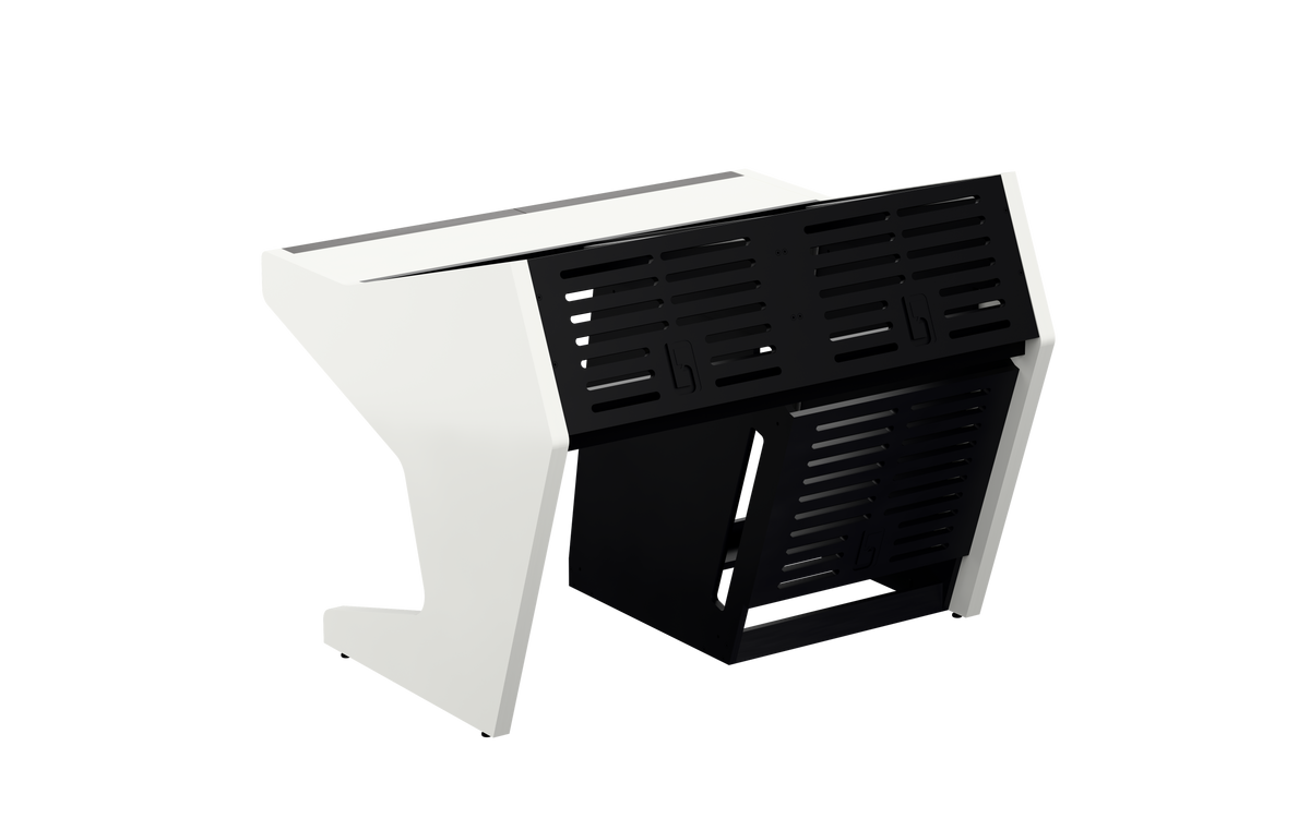 Sessiondesk DUO [2x12 + 1x12] in gloss white — back view