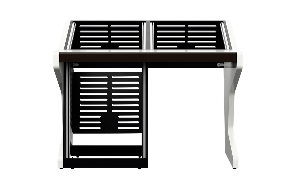 Sessiondesk DUO [2x12 + 1x12] in gloss white — front view