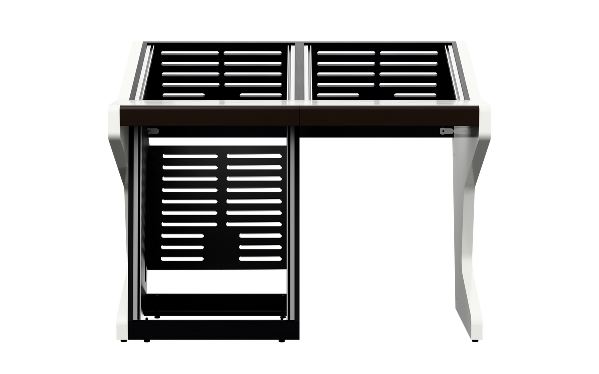 Sessiondesk DUO [2x12 + 1x12] in gloss white — front view