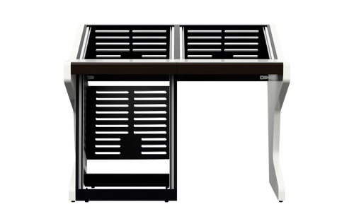 Sessiondesk DUO [2x12 + 1x12] in gloss white — front view