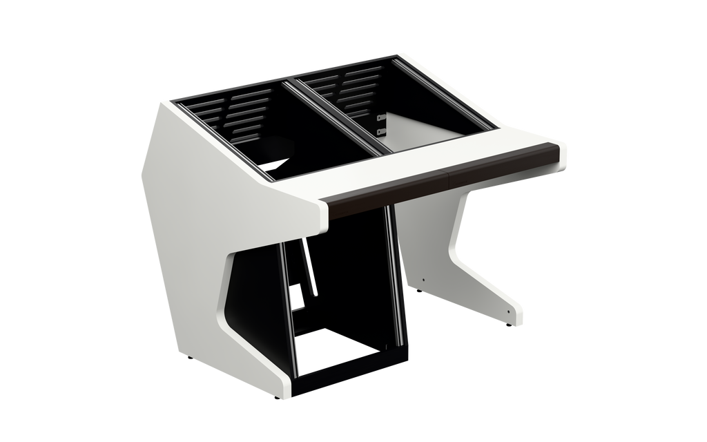 Sessiondesk DUO [2x12 + 1x12] in gloss white — three-quarter view