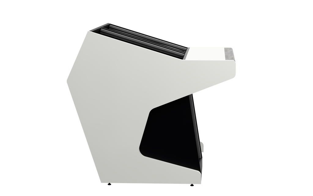 Sessiondesk DUO [2x12 + 1x12] in gloss white — side view