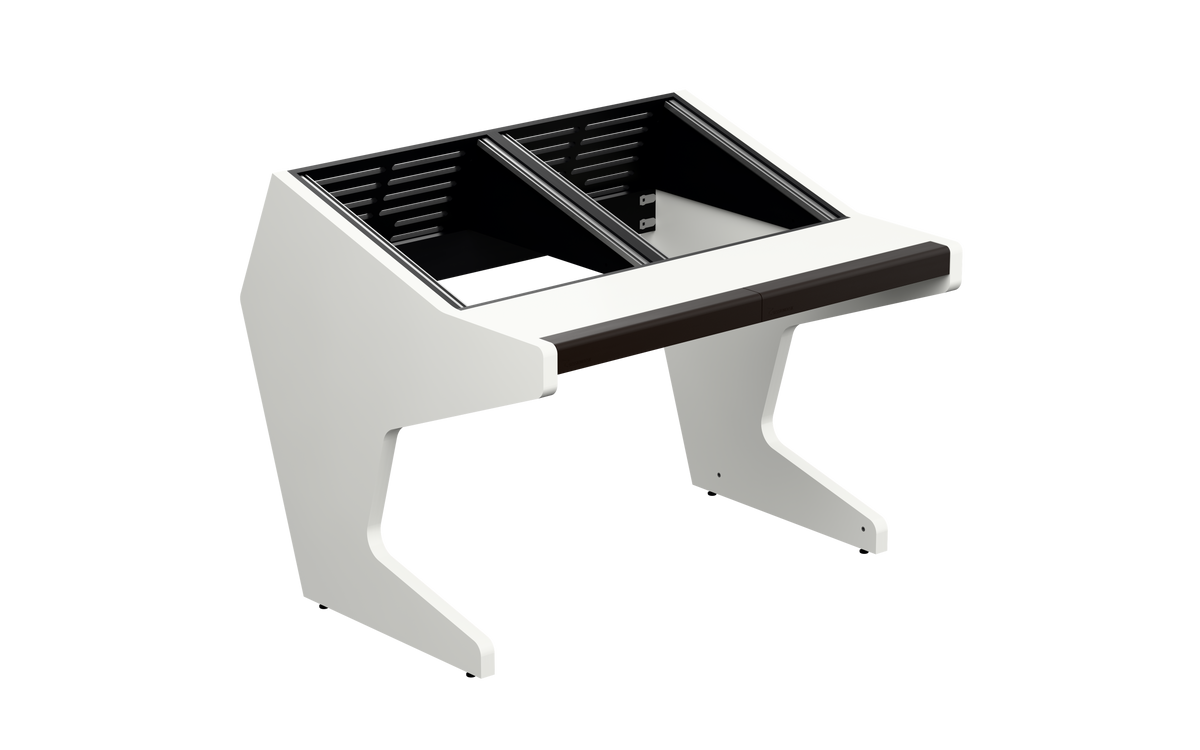 Sessiondesk DUO [2x12] in gloss white — three-quarter view