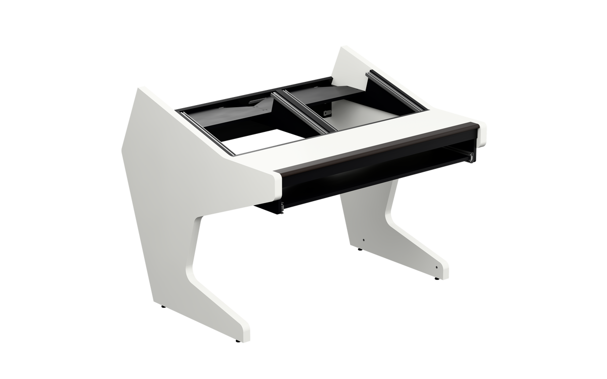 Sessiondesk DUO [2x8] + KEY in gloss white — three-quarter view