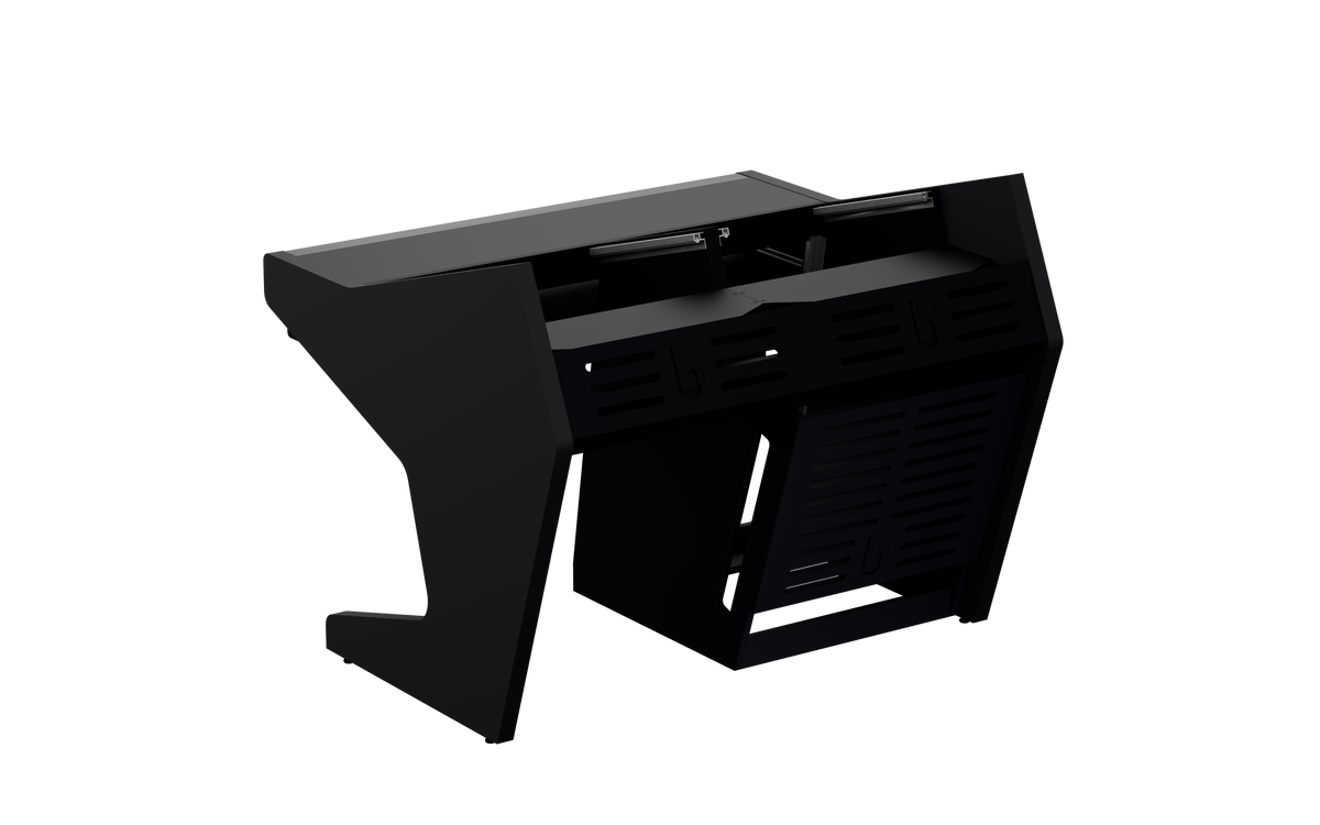 Finish: Matt Black — DUO [2x8 + 1x12] + KEY, back view