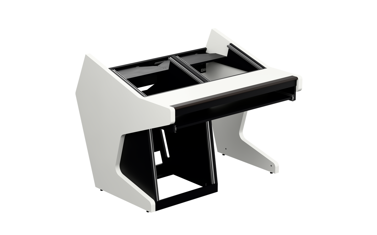 Sessiondesk DUO [2x8 + 1x12] + KEY in gloss white — three-quarter view