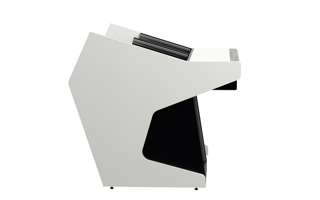 Sessiondesk DUO [2x8 + 1x12] + KEY in gloss white — side view