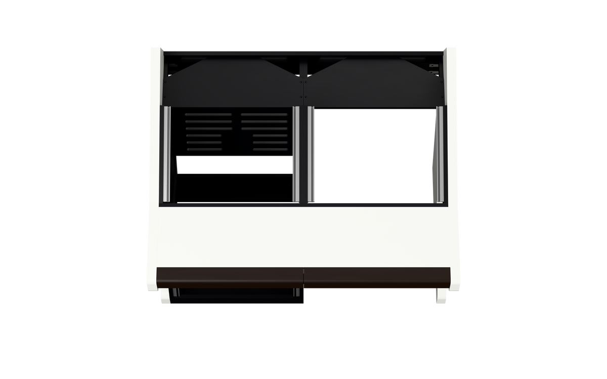 Sessiondesk DUO [2x8 + 1x12] in gloss white — top view