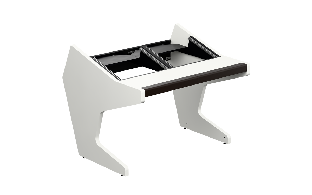Sessiondesk DUO [2x8] in gloss white — three-quarter view