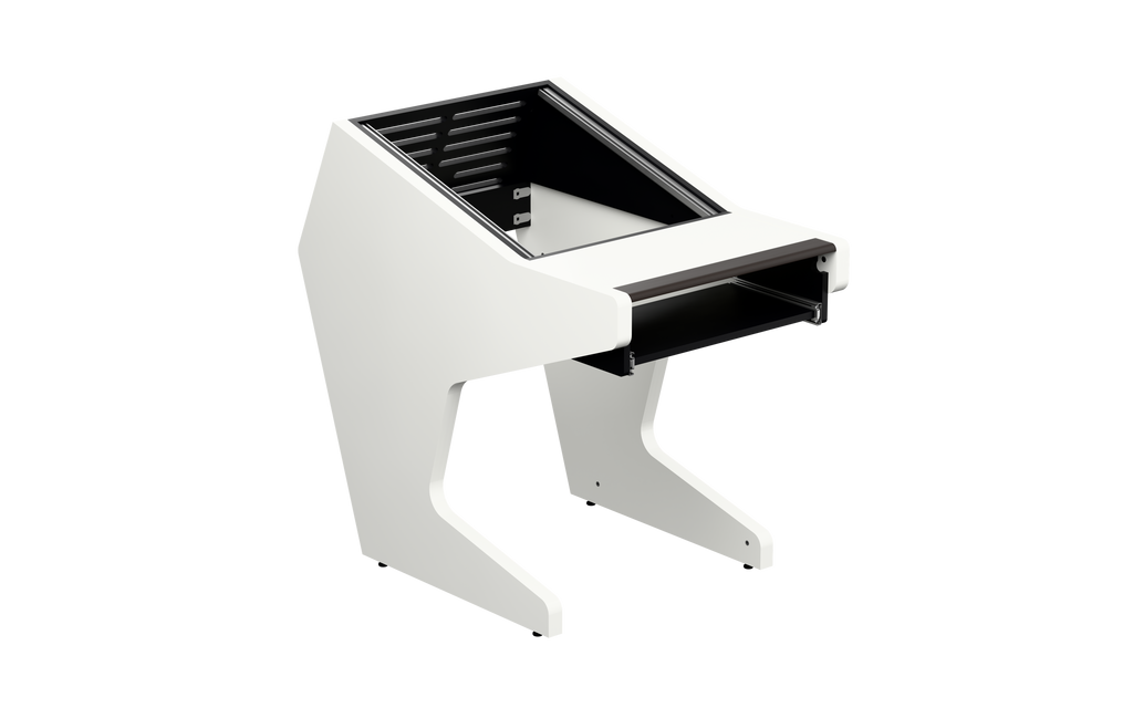 Sessiondesk SOLO [1x12] + KEY in gloss white — three-quarter view