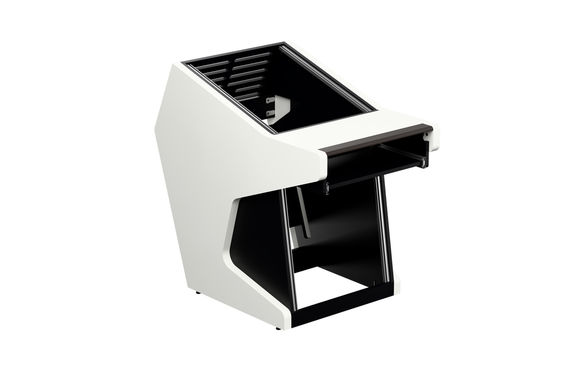 Sessiondesk SOLO [1x12 + 1x12] + KEY in gloss white — three-quarter view