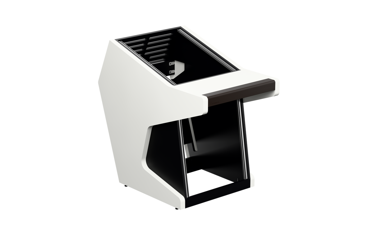 Sessiondesk SOLO [1x12 + 1x12] in gloss white — three-quarter view