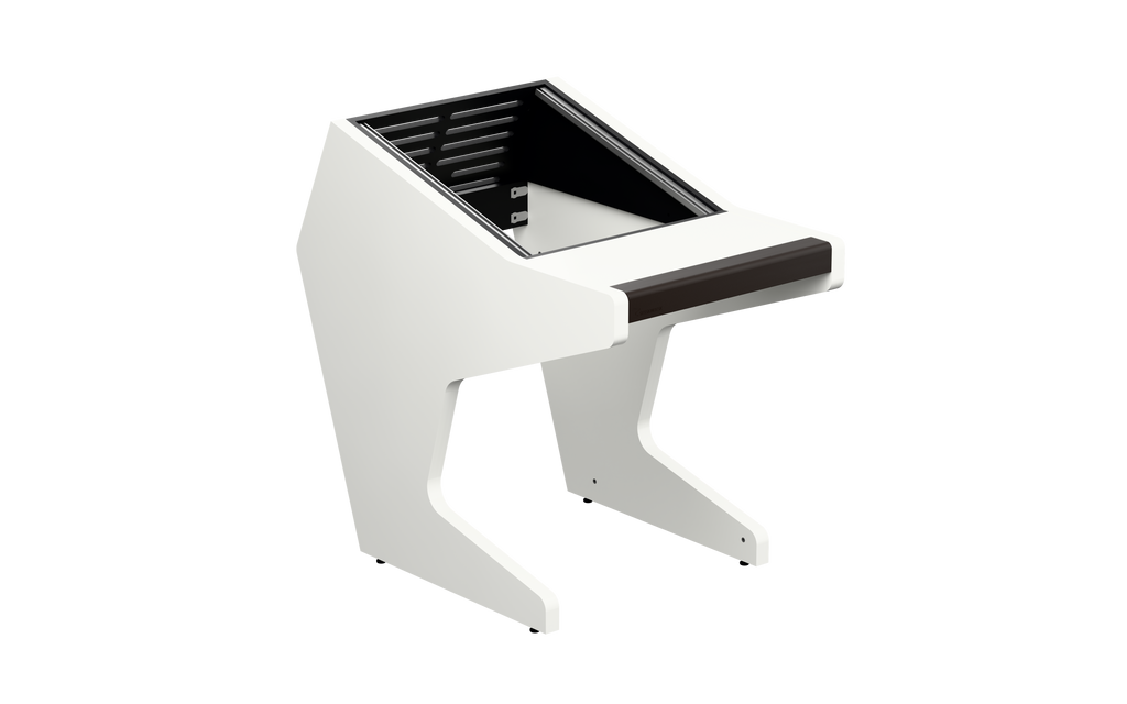 Sessiondesk SOLO [1x12] in gloss white — three-quarter view