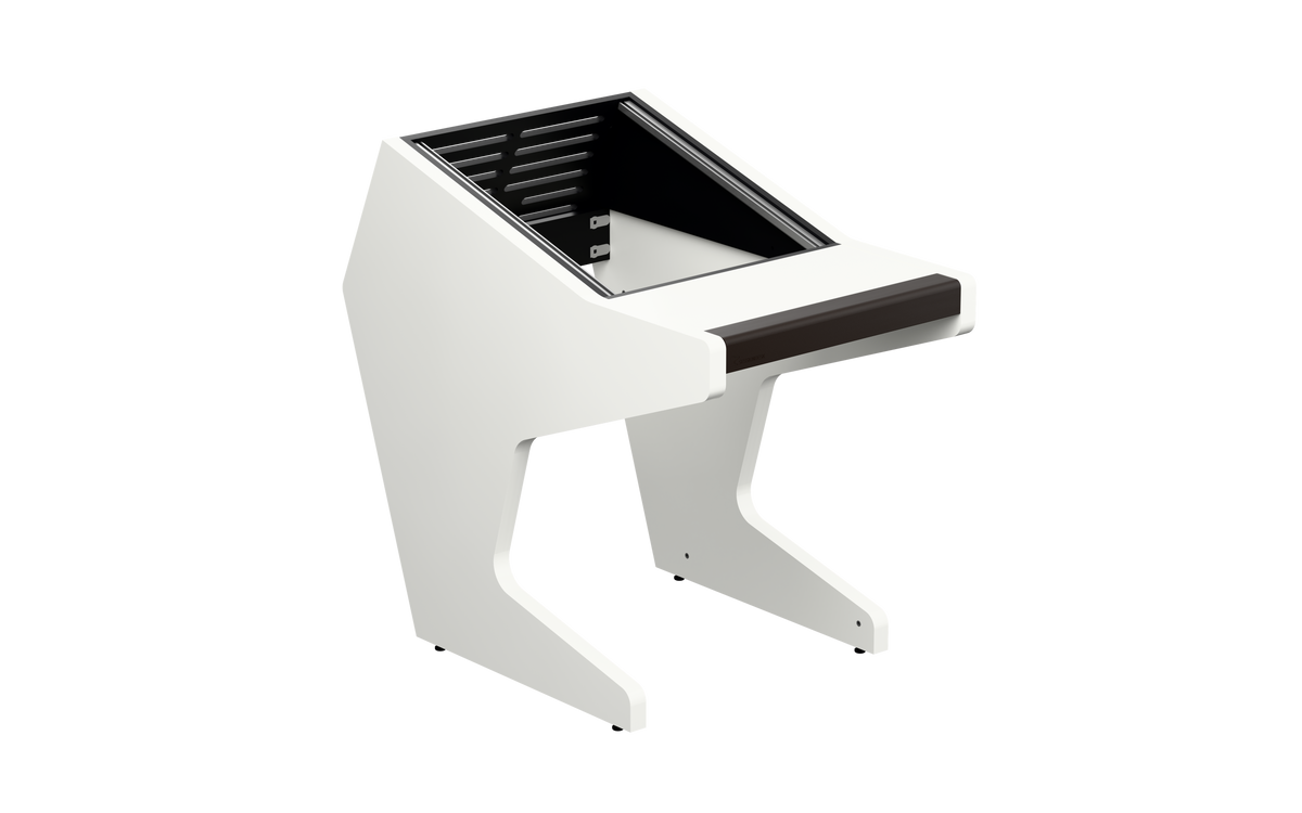 Sessiondesk SOLO [1x12] in gloss white — three-quarter view