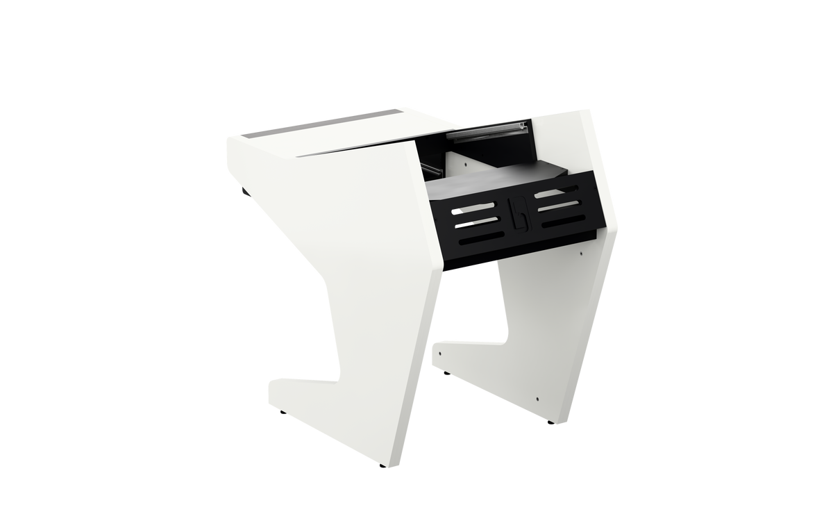 Sessiondesk SOLO [1x8] + KEY in gloss white — back view