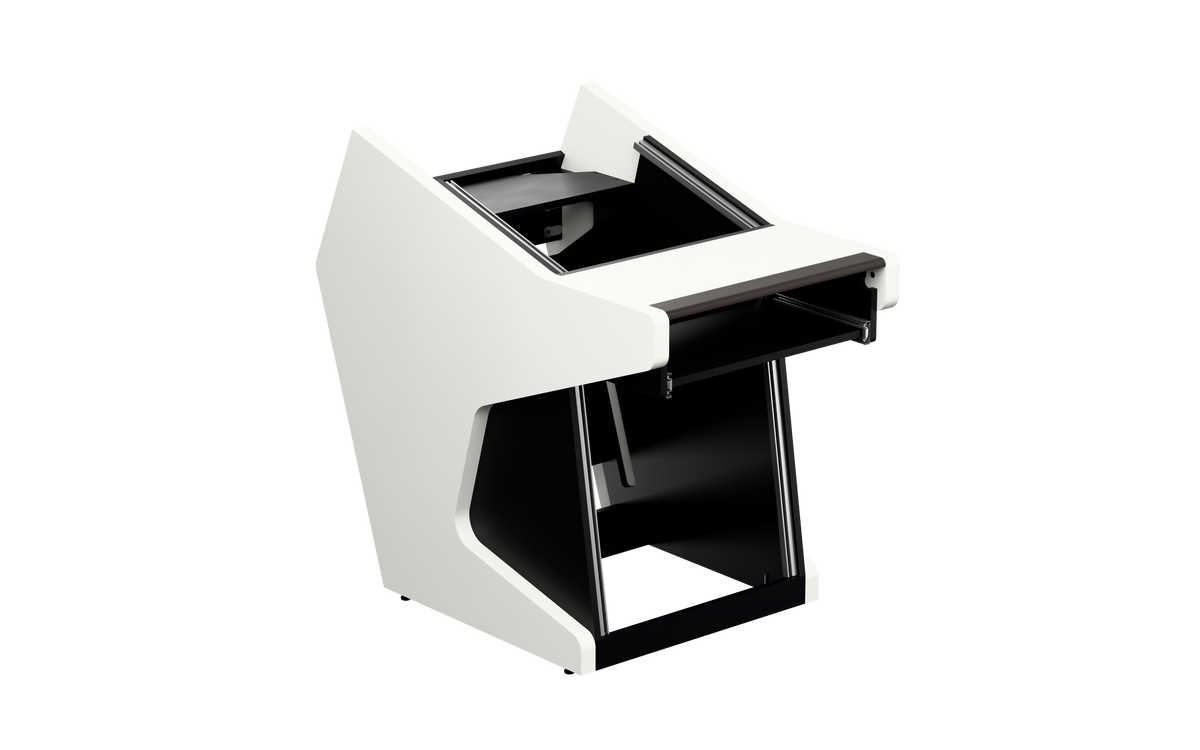 Sessiondesk SOLO [1x8 + 1x12] + KEY in gloss white — three-quarter view