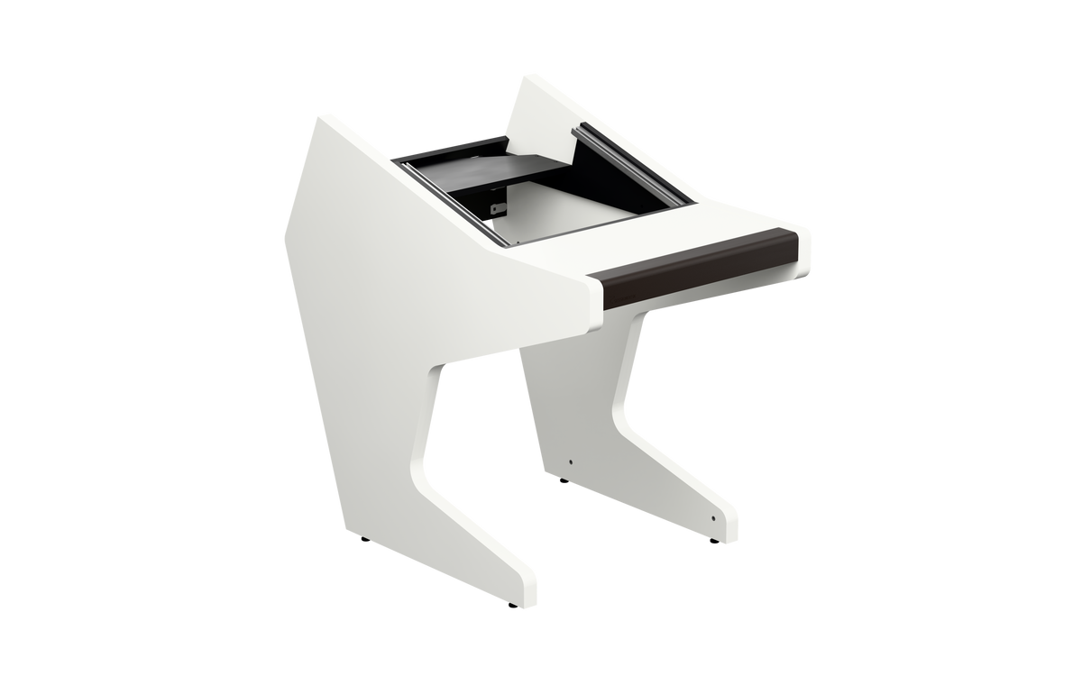 Sessiondesk SOLO [1x8] in gloss white — three-quarter view