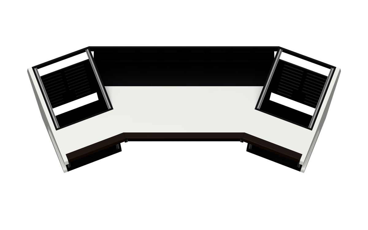 Finish: Gloss White — TRAPEZ 100 [2x12 + 2x12] + KEY, top view