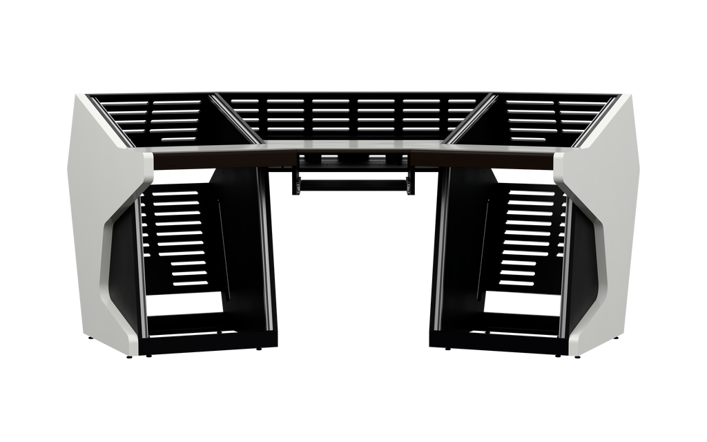 Sessiondesk TRAPEZ 60 [2x12 + 2x12] + KEY in gloss white — front view