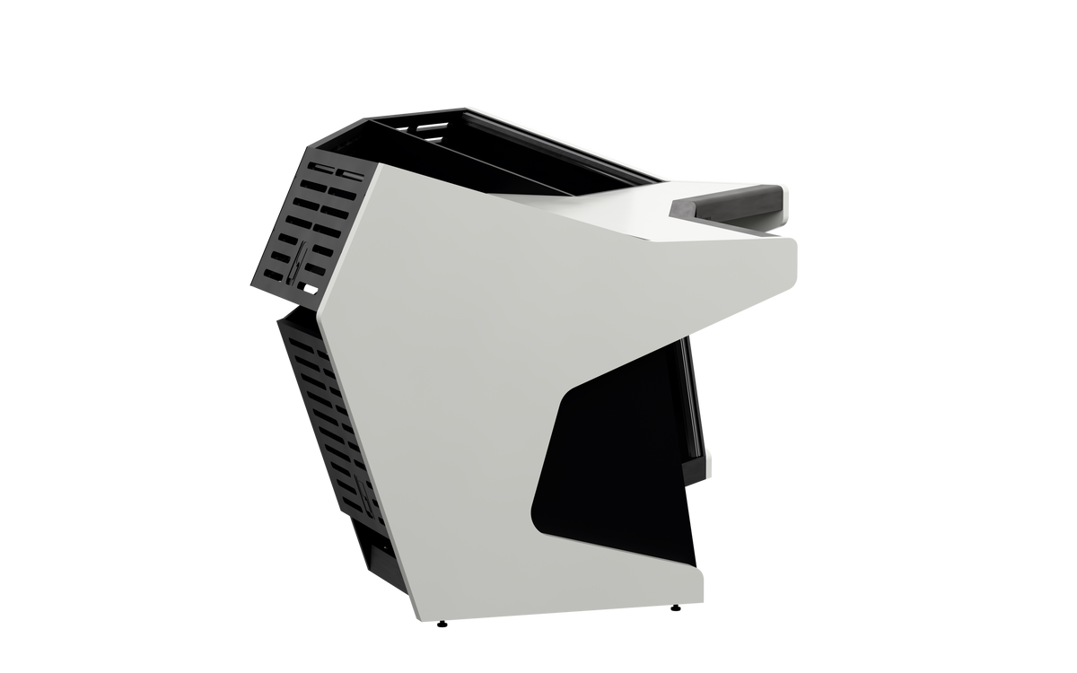 Sessiondesk TRAPEZ 60 [2x12 + 2x12] + KEY in gloss white — side view
