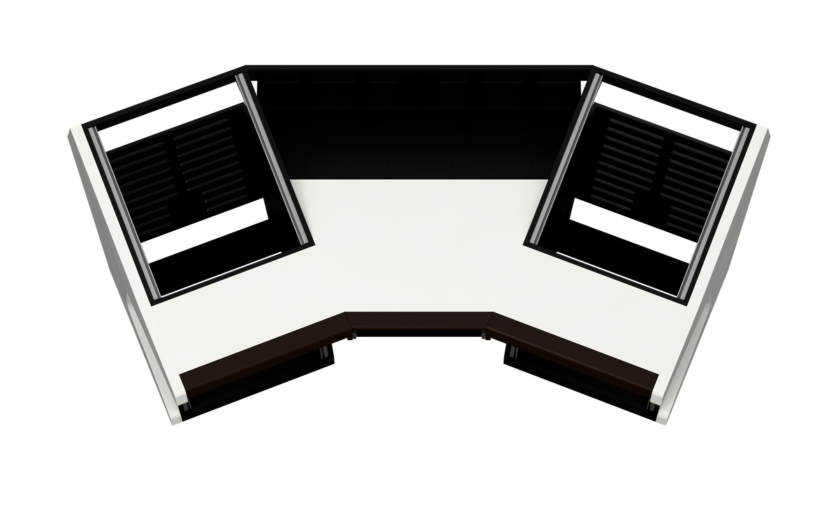 Sessiondesk TRAPEZ 60 [2x12 + 2x12] + KEY in gloss white — top view