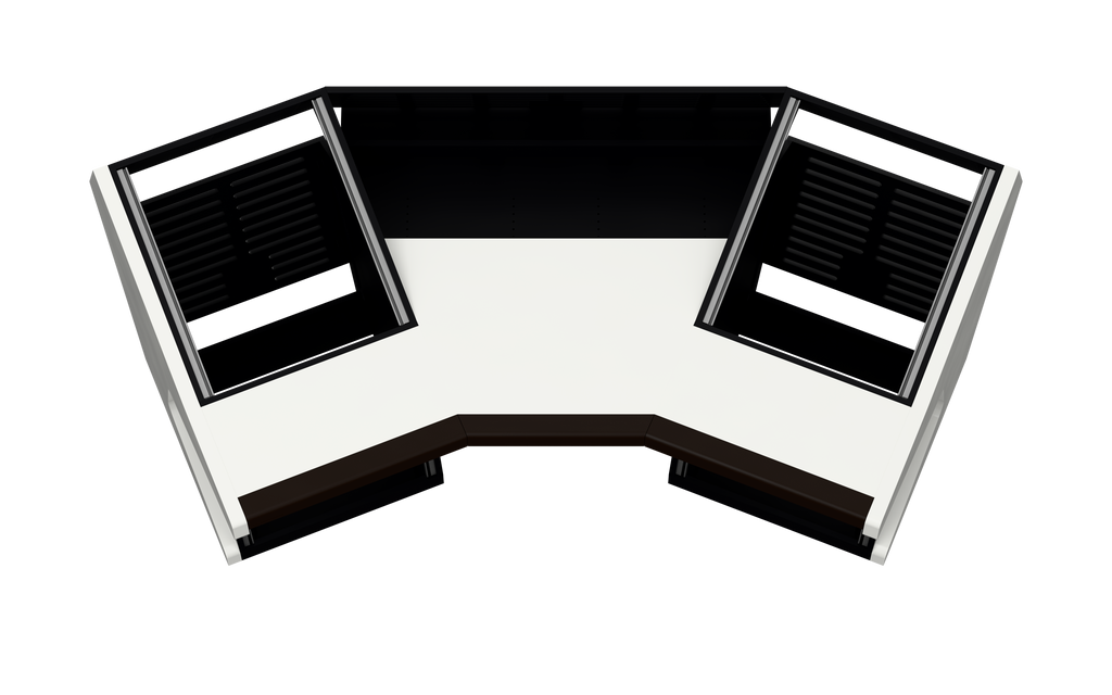 Sessiondesk TRAPEZ 60 [2x12 + 2x12] in gloss white — top view