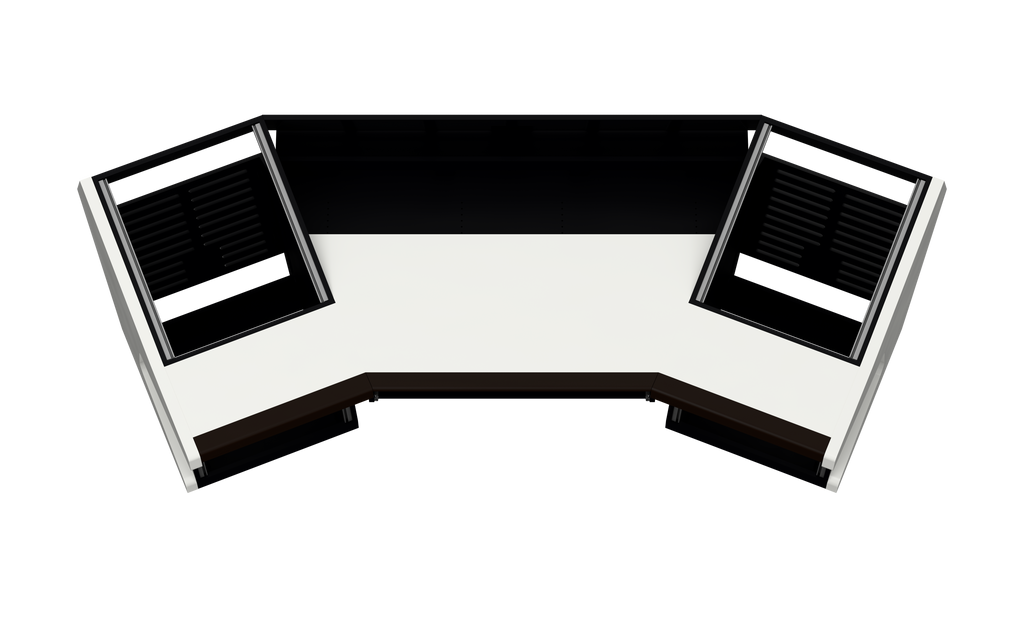 Finish: Gloss White — TRAPEZ 80 [2x12 + 2x12] + KEY, top view