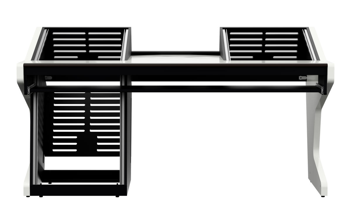 Sessiondesk TRIO [2x12 + 1x12] + KEY in gloss white — front view