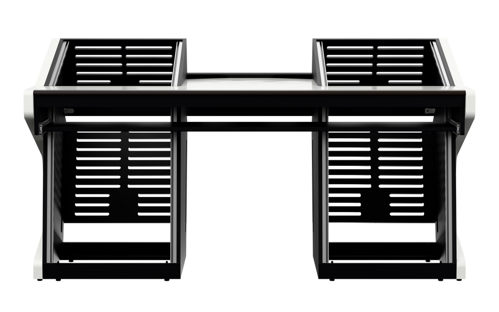 Sessiondesk TRIO [2x12 + 2x12] + KEY in gloss white — front view