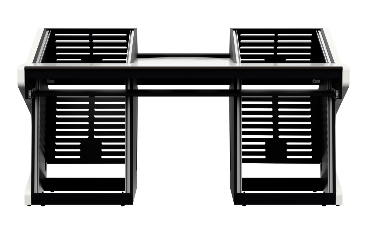 Sessiondesk TRIO [2x12 + 2x12] + KEY in gloss white — front view