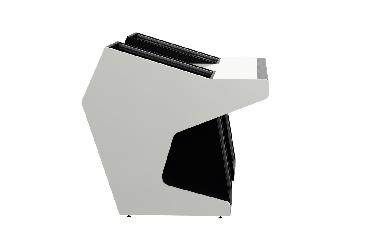 Sessiondesk TRIO [2x12 + 2x12] in gloss white — side view