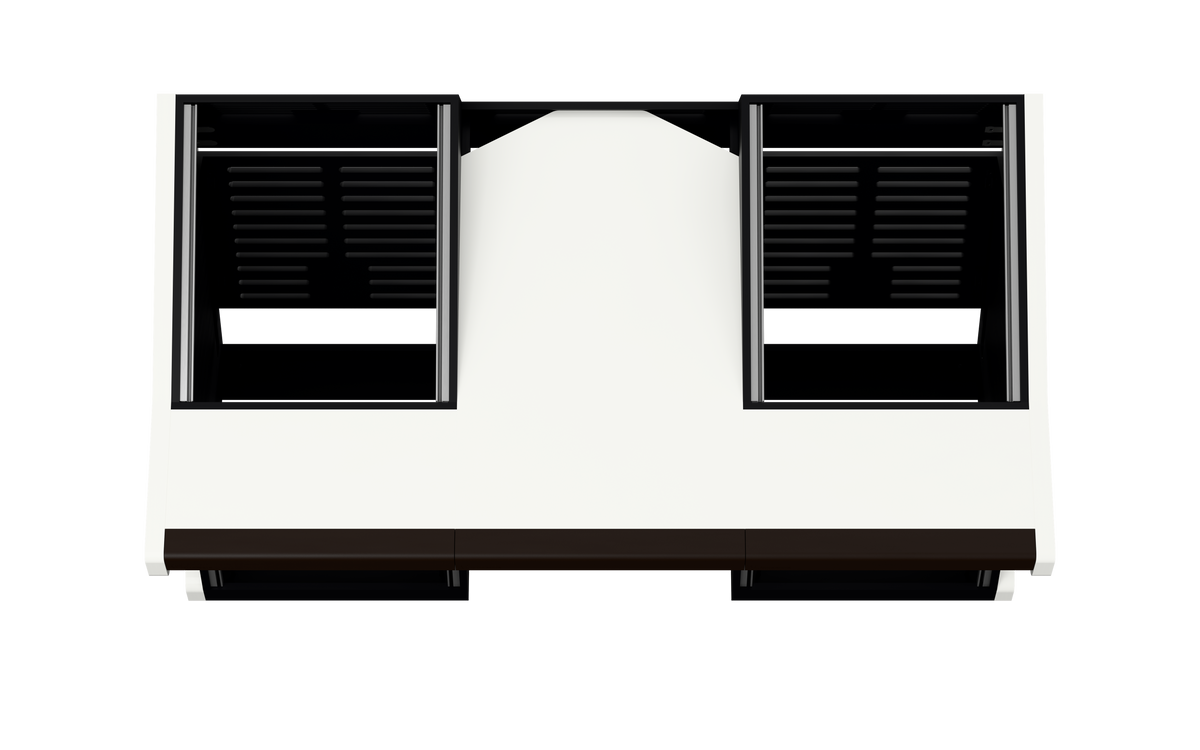 Sessiondesk TRIO [2x12 + 2x12] in gloss white — top view