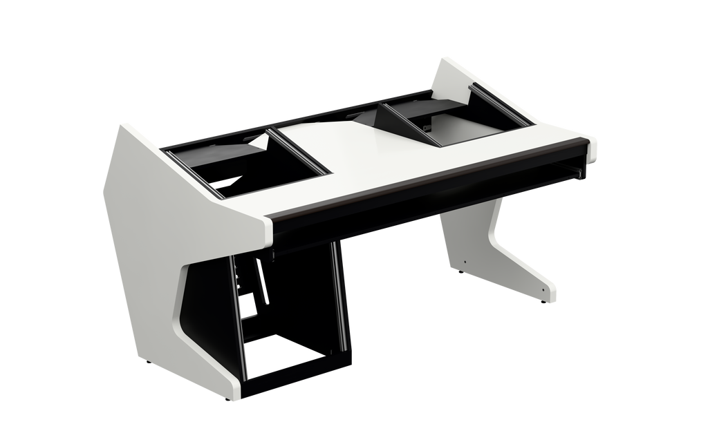 Sessiondesk TRIO [2x8 + 1x12] + KEY in gloss white — three-quarter view