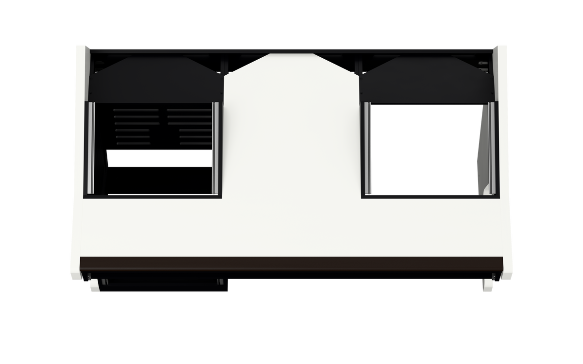Sessiondesk TRIO [2x8 + 1x12] + KEY in gloss white — top view