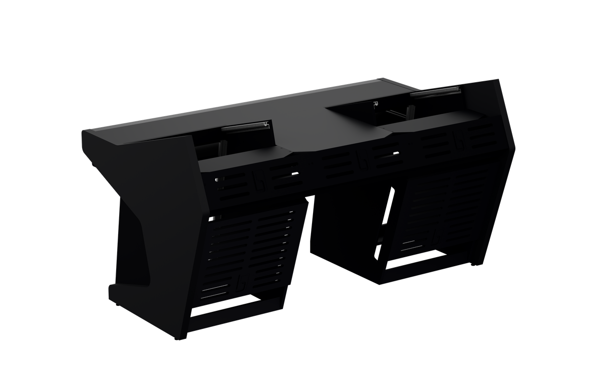 Finish: Matt Black — TRIO [2x8 + 2x12] + KEY, back view