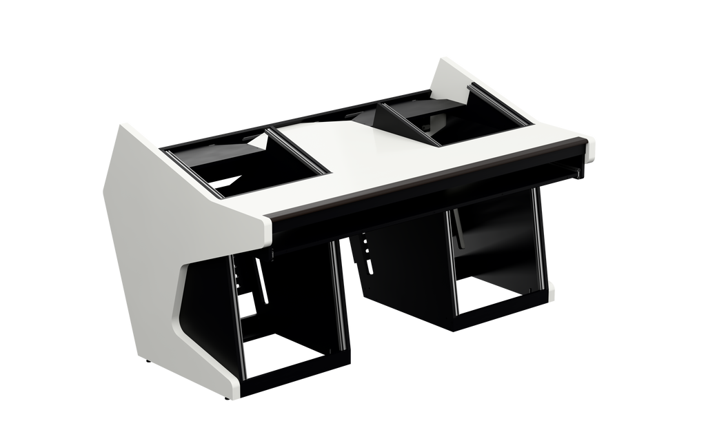 Sessiondesk TRIO [2x8 + 2x12] + KEY in gloss white — three-quarter view