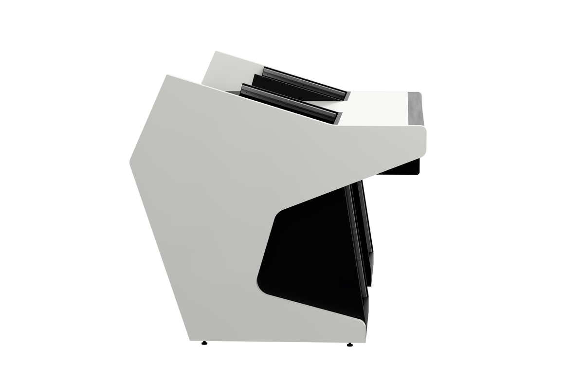 Sessiondesk TRIO [2x8 + 2x12] + KEY in gloss white — side view