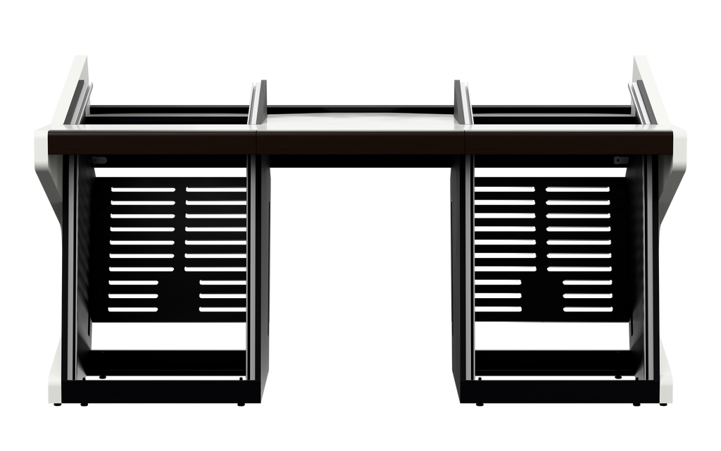 Sessiondesk TRIO [2x8 + 2x12] in gloss white — front view
