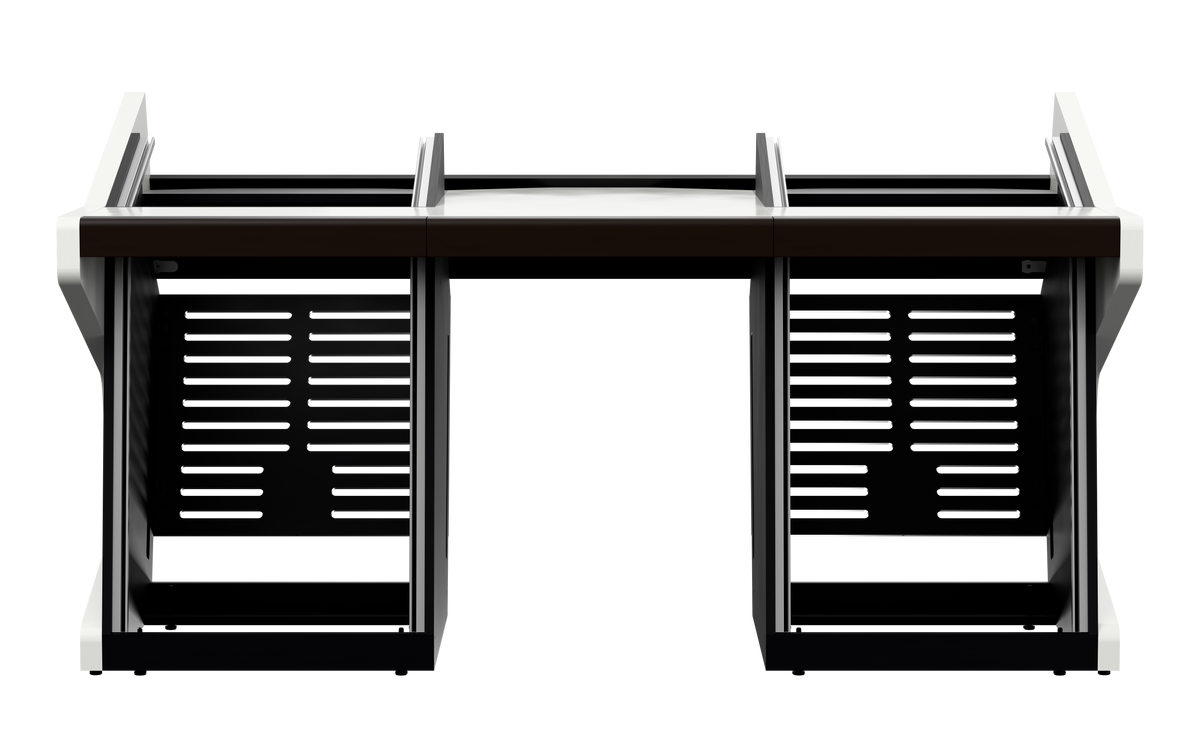 Sessiondesk TRIO [2x8 + 2x12] in gloss white — front view