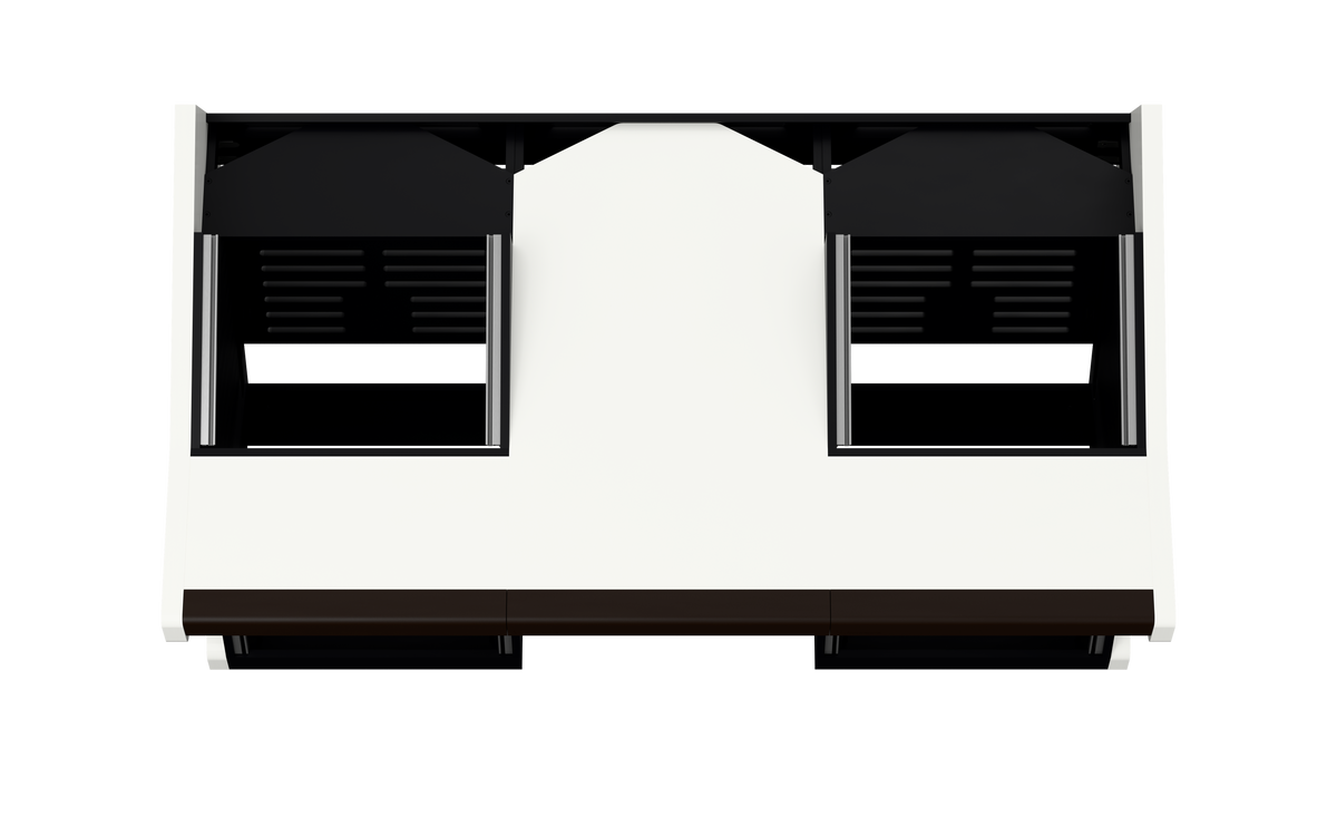 Sessiondesk TRIO [2x8 + 2x12] in gloss white — top view
